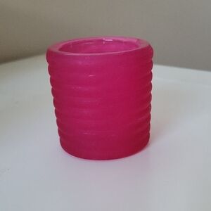Vibrant Pink Ribbed Candle Holder